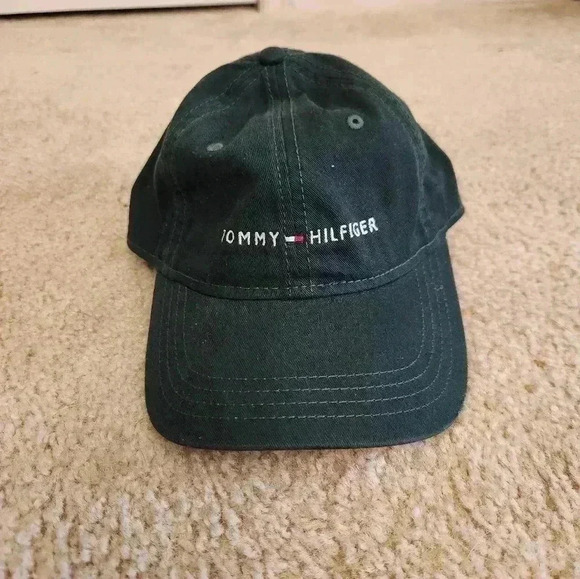 Tommy Hilfiger Blue Adjustable Strapback Hat Cap Flag Crest RN 77806 - Picture 1 of 3